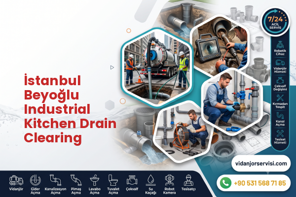 İstanbul Beyoğlu Industrial Kitchen Drain Clearing
