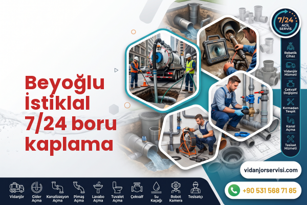Beyoğlu İstiklal 7/24 boru kaplama