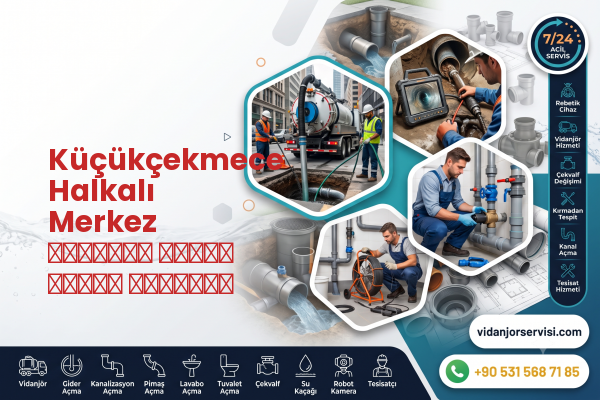 Küçükçekmece Halkalı Merkez استبدال أنبوب الصرف الرئيسي